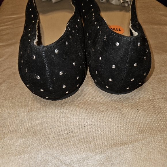 Report black faux suede flats with silver studs. - Picture 3 of 6